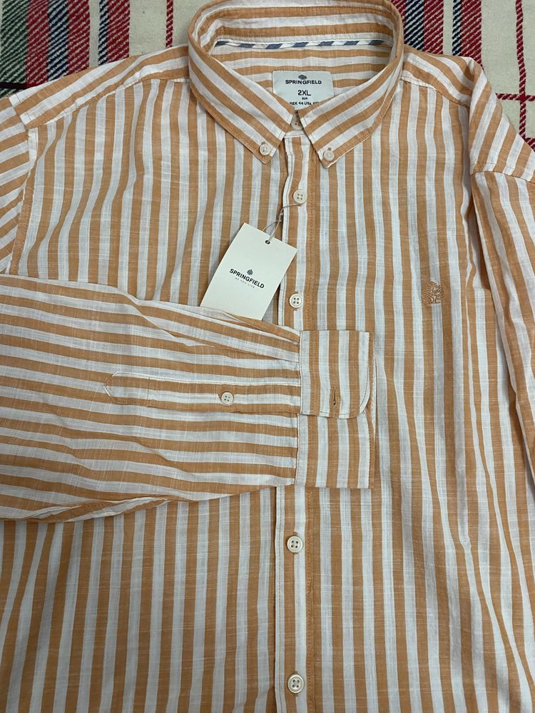 Camisa homem springfield - riscas laranja