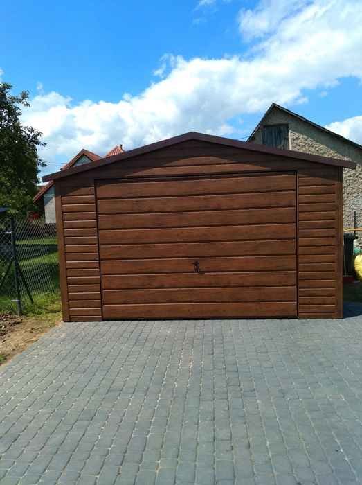Garaż blaszany drewnopodobny 4x6