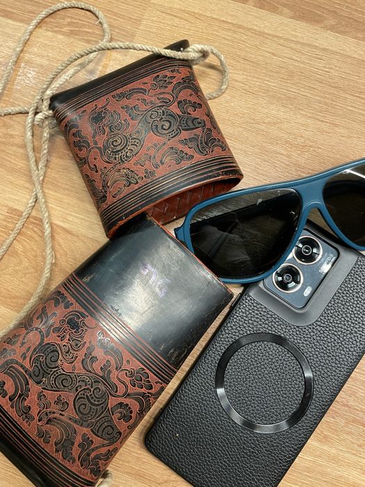 Unikat! Stara lakierowana torba bambusowa orientalny antyk z Azji