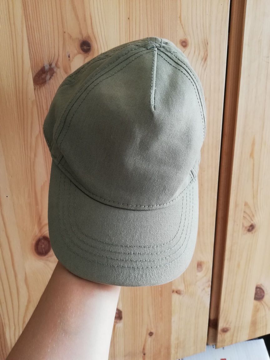 Czapka z daszkiem khaki zielona chłopięca uniseks h&m 74 80