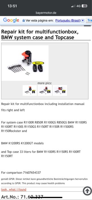 Top Case BMW R1100RS R1100RT R1150RS R1150RT
