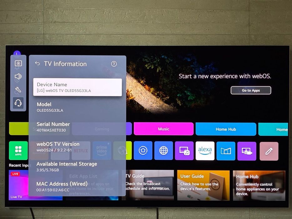 LG G3 OLED55G33LA 55" OLED 4K 120Hz webOS Dolby Vision Dolby Atmos