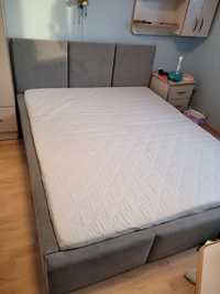 JAK NOWE! Łóżko łoże materac 160x200 szare tapicerowane zagłówek