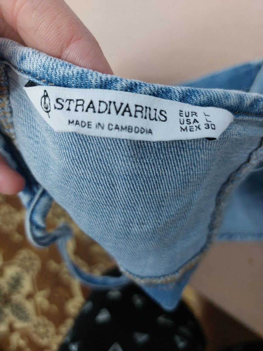 Nowy crop top jeansowy dżins Stradivarius stanik L
