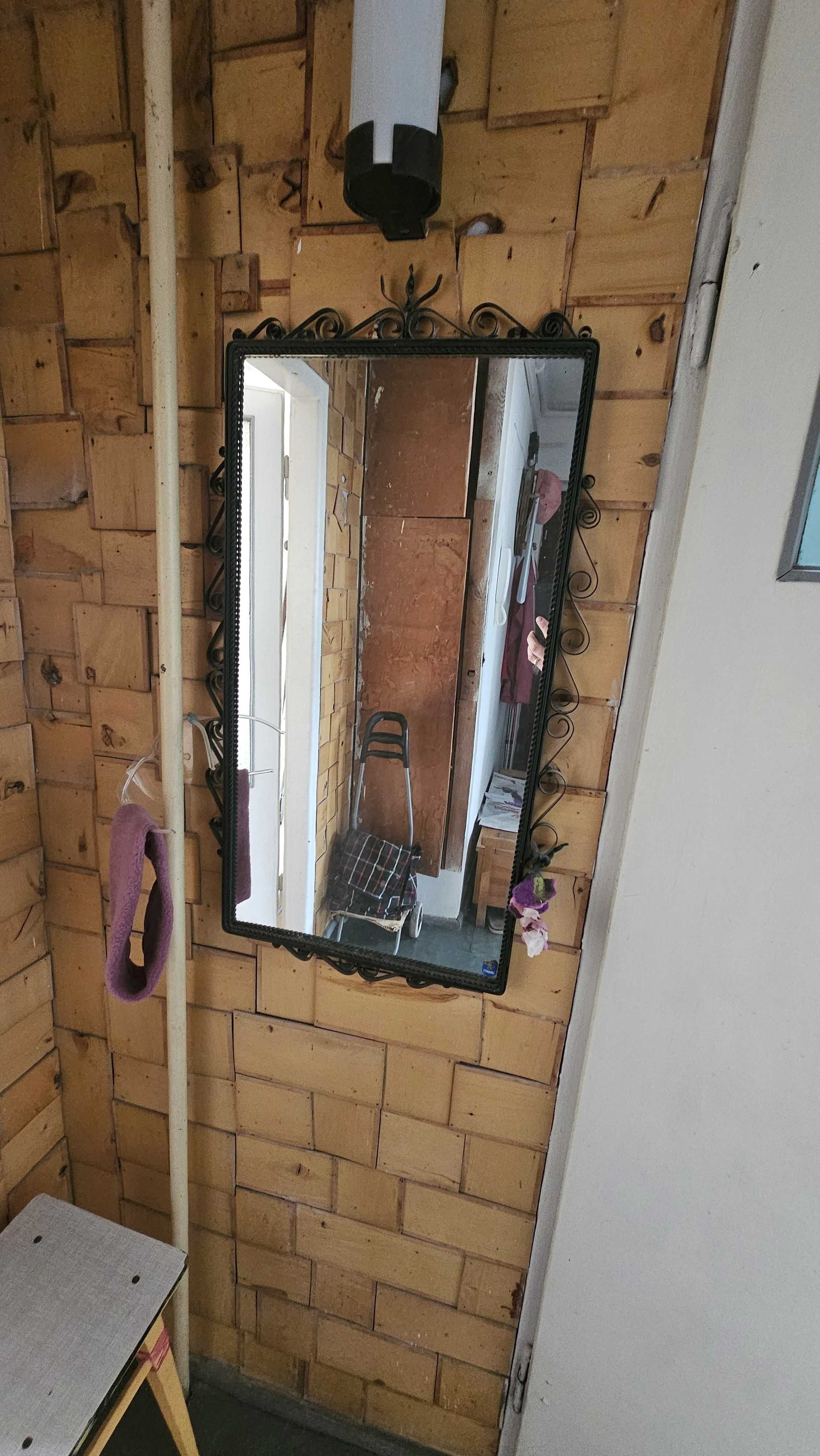 Lustro do przedpokoju z okresu PRL-u, mojej babci 86x46 cm z ramą