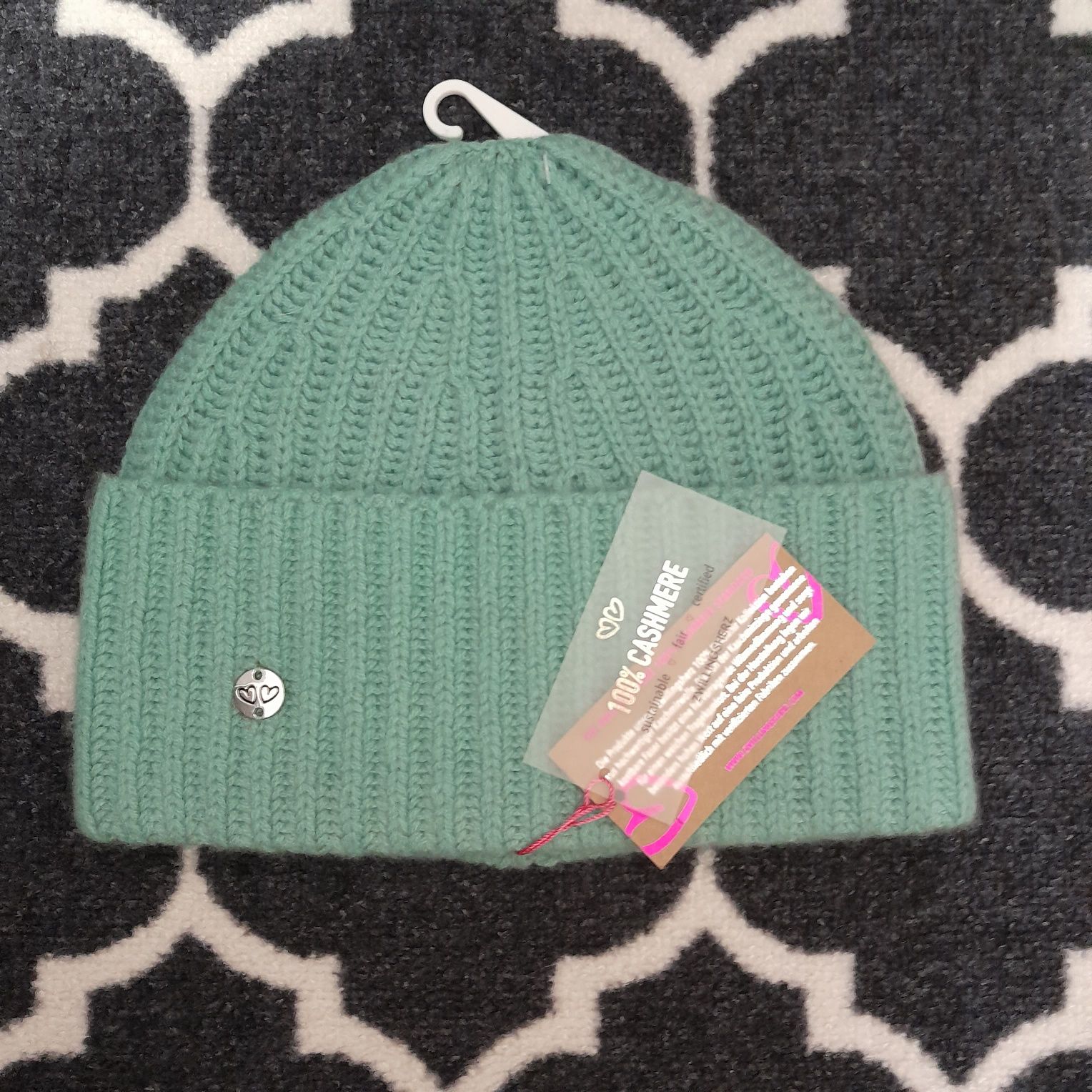 Czapka 100% kaszmir Zwillingsherz kaszmirowa zimowa damska cashmere