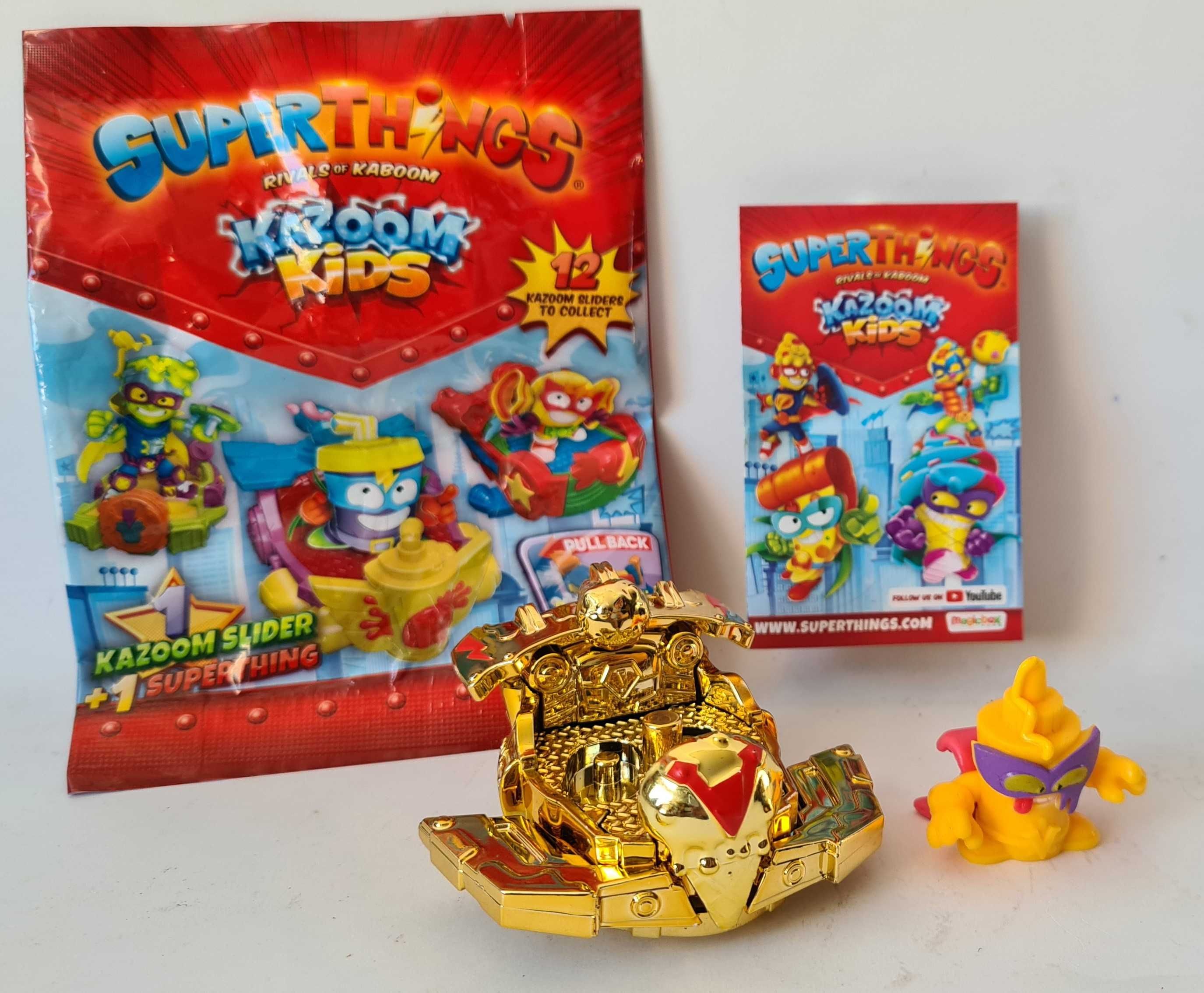 UNIKAT RARE pojazd ZŁOTY SUPER SLIDERS Super Things 8 Kazoom Kids