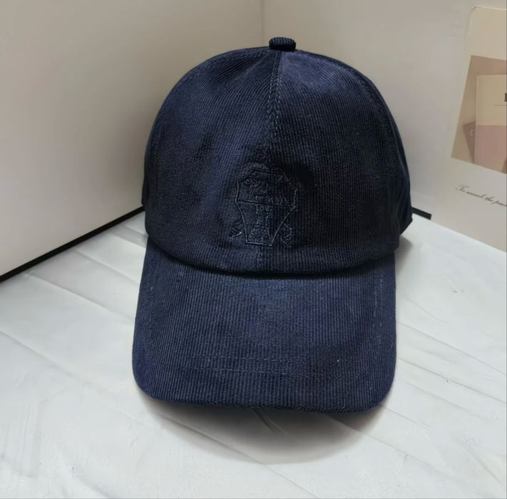 Кепка вельветова Brunello Cucinelli. Темно-синього кольору