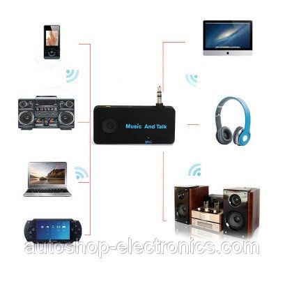 Bluetooth AUX Hands Free адаптер (блютус аукс, громкая связь).