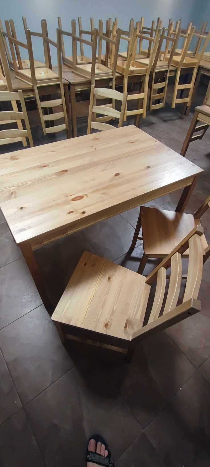 Stół z 4 krzesłami Ikea JOKKMOKK bejca patynowa