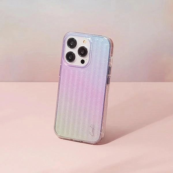 Etui UNIQ Coehl Linear na iPhone 14 Pro - niebiesko-różowe