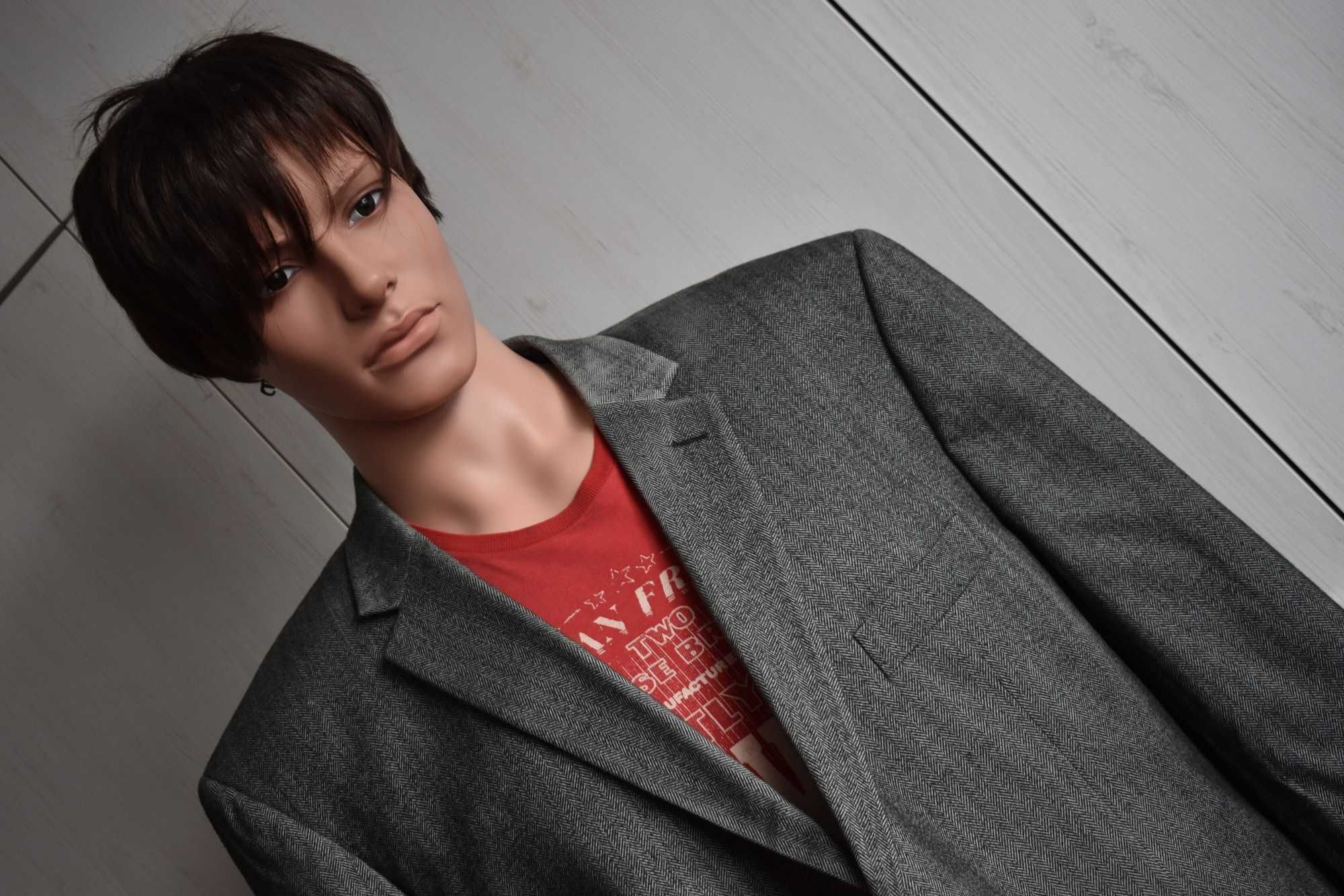 Marynarka XL XXL w jodełkę elegancka blazer Montego jodełka wizytowa
