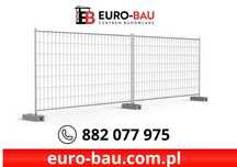 Ogrodzenie tymczasowe ażurowe płot KOMPLET panel+stopa beton+obejma