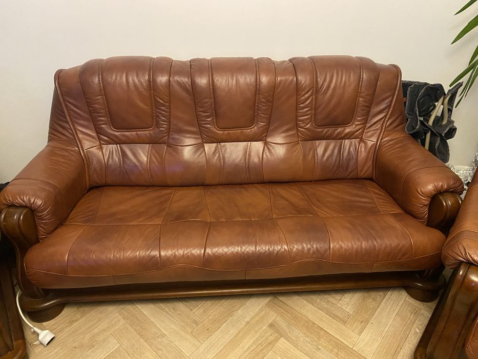 Skórzany zestaw wypoczynkowy ,,Gubin” 3+1+1