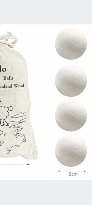 Kule do prania naturalne wełniane 6 sztuk