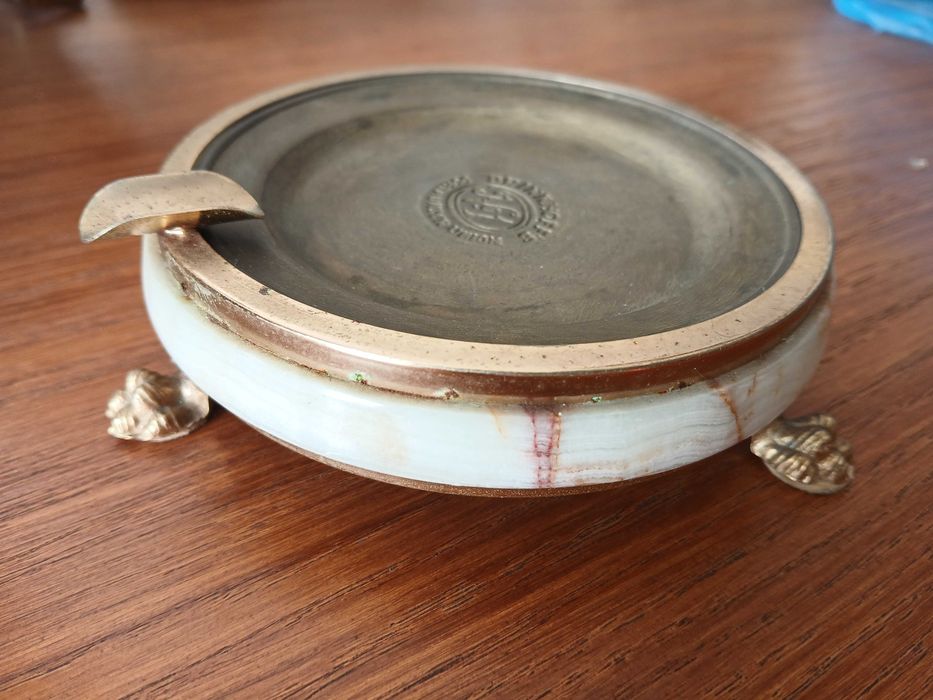 Cinzeiro antigo em mármore e latão, Brinkhoff´s