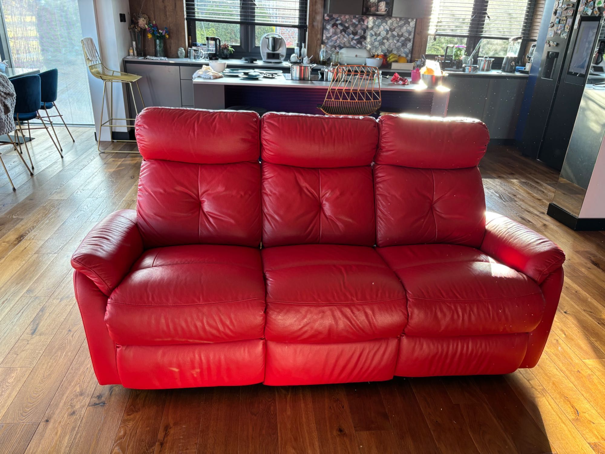 Wypoczynek skórzany LIMA ( Sofa + 2 fotele) - stan idealny