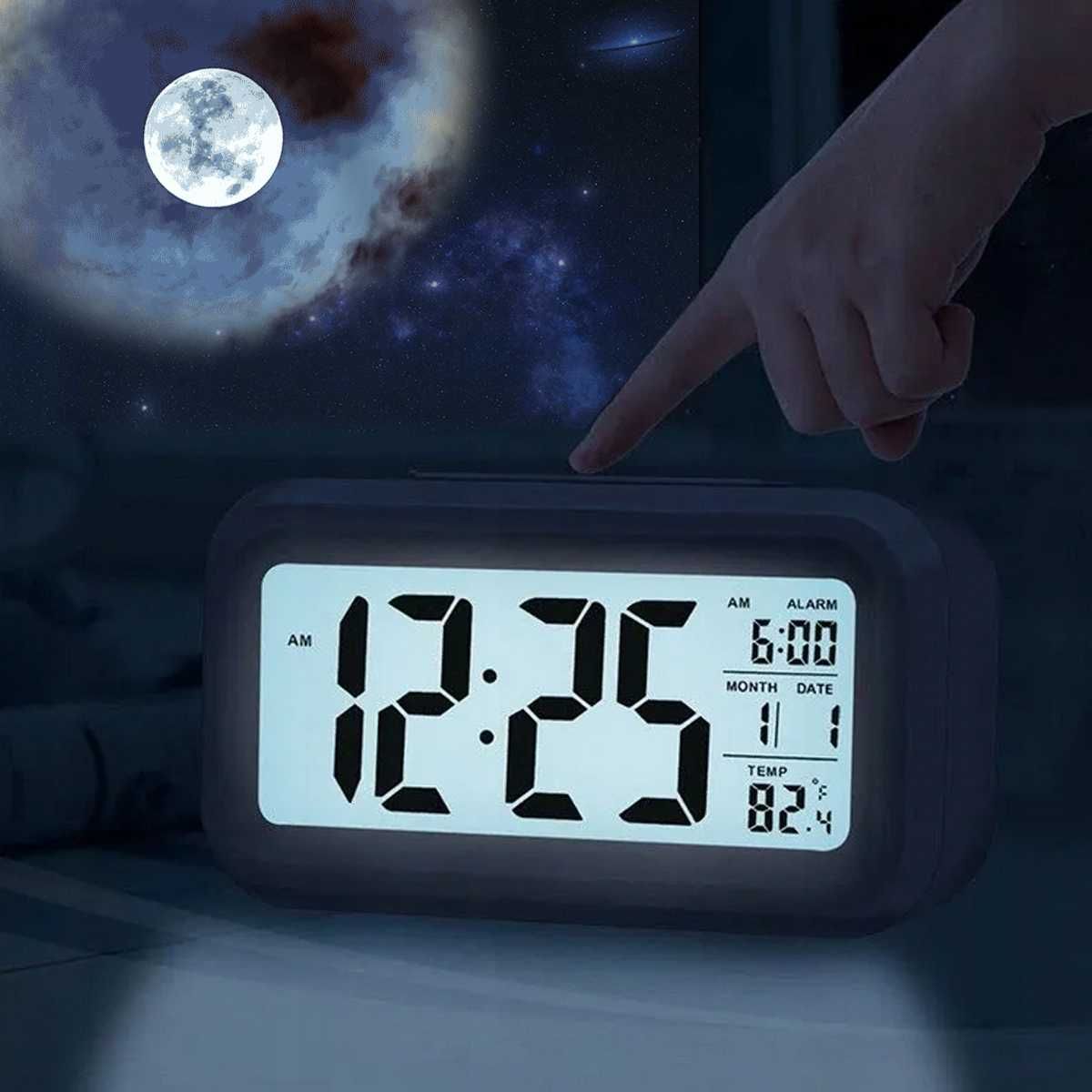 Zegar Elektroniczny Budzik LED Termometr Data Podświetlany Alarm
