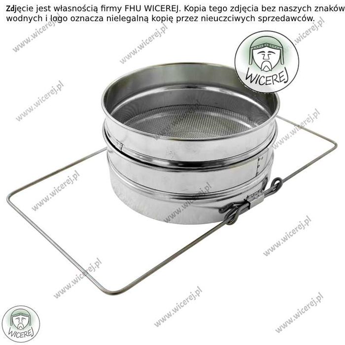 Sito do miodu płaskie podwójne śr.20cm filtr do miodu cedzidło na miód