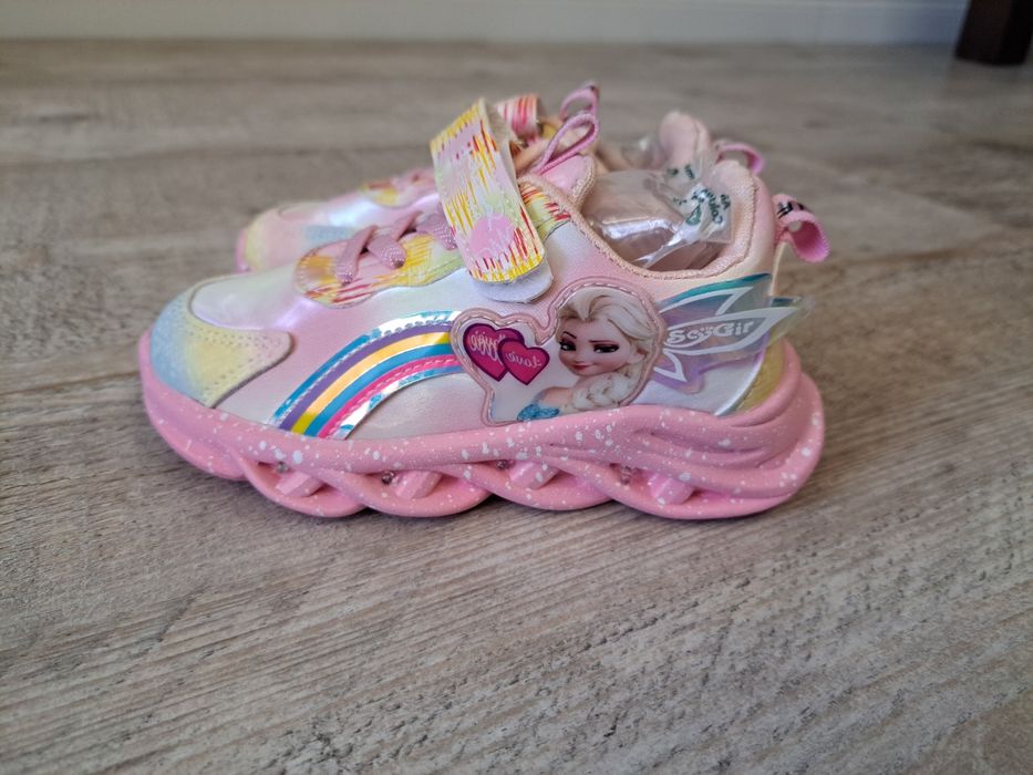 Buty sportowe dziewczęce - świecące LED - Elza, KrainyLodu - rozm 27