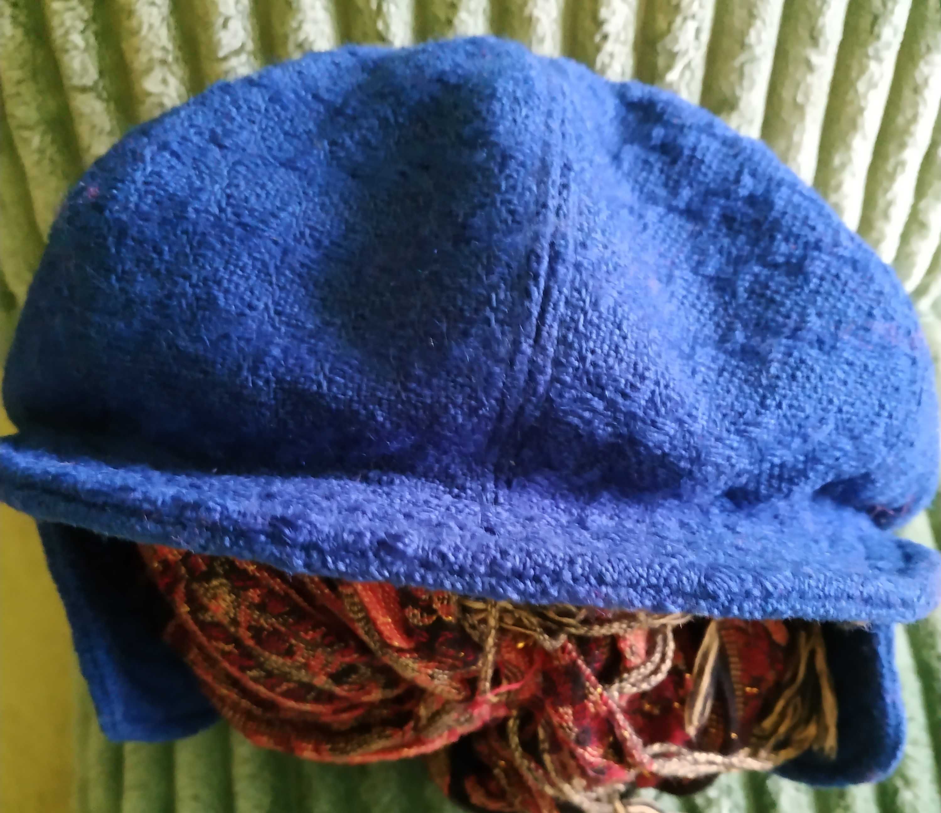 Komplet  damski zimowy - czapka, szalik, rękawiczki - kolor niebieski