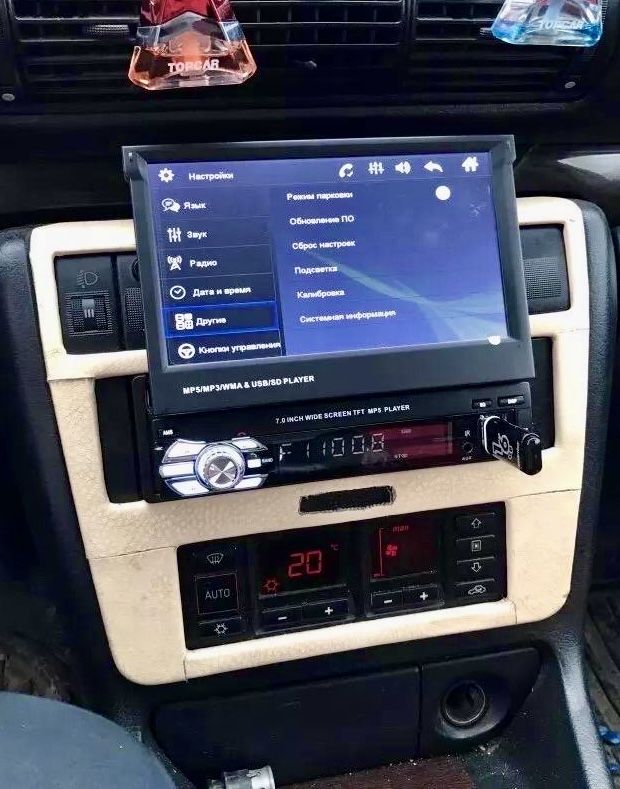 Rádio Para carro Mp5 1 Din retratil Universal Full-HD Touchscreen Novo
