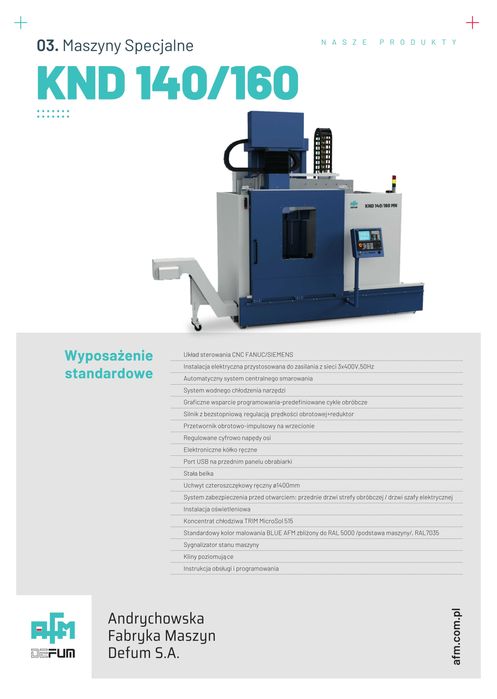 Tokarka Karuzelowa CNC KND 140 - AFM DEFUM