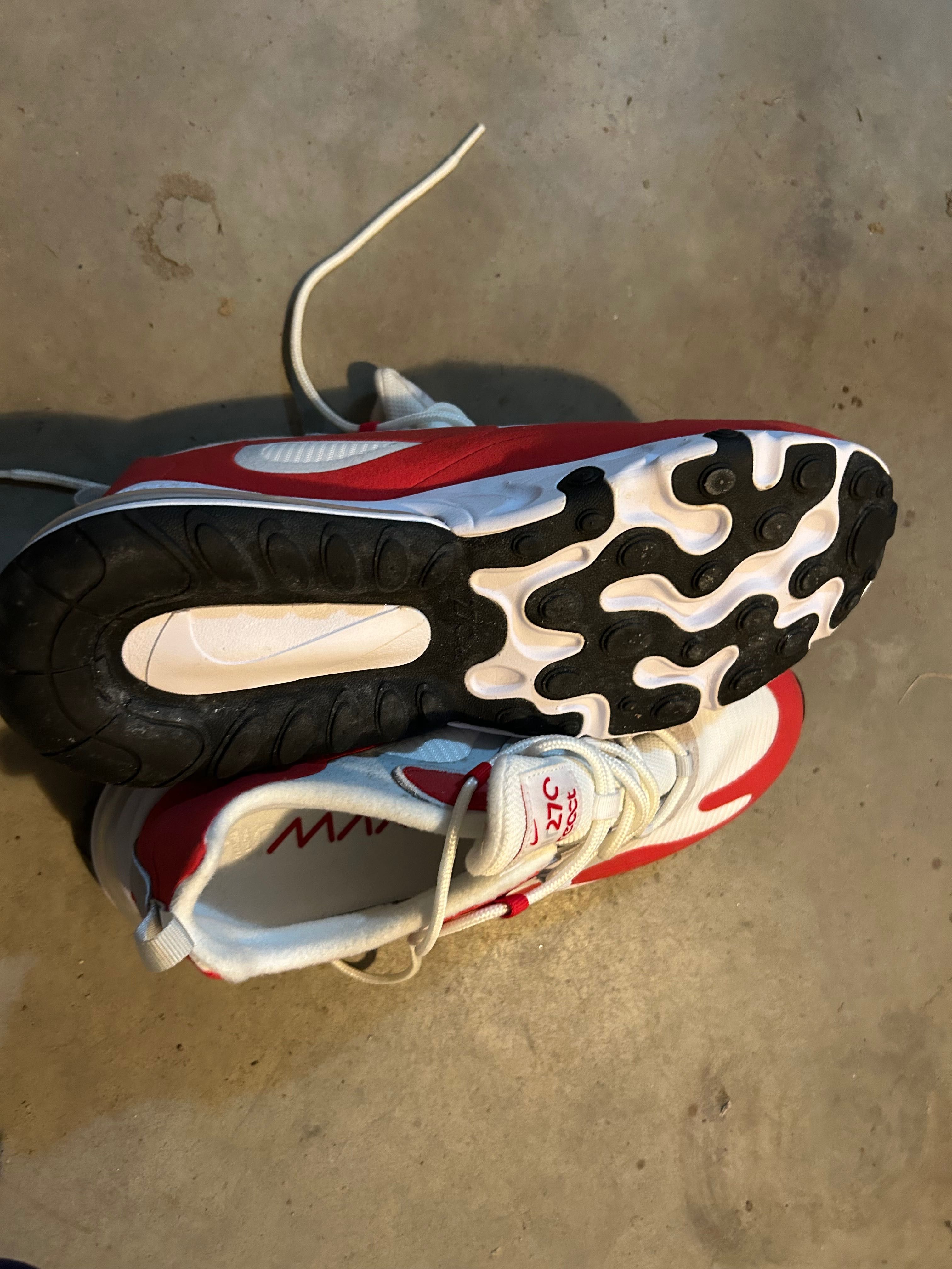 Nike Air Max 270 React, white red - nowe, 44, oryginalne