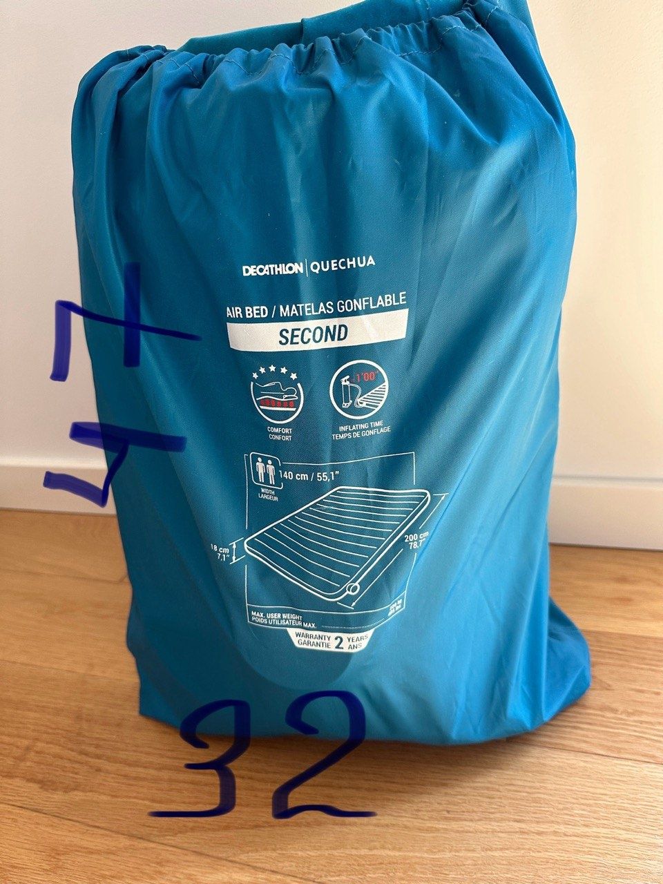 colchão metress Quechua AirSeconds 200*140 cm como novo