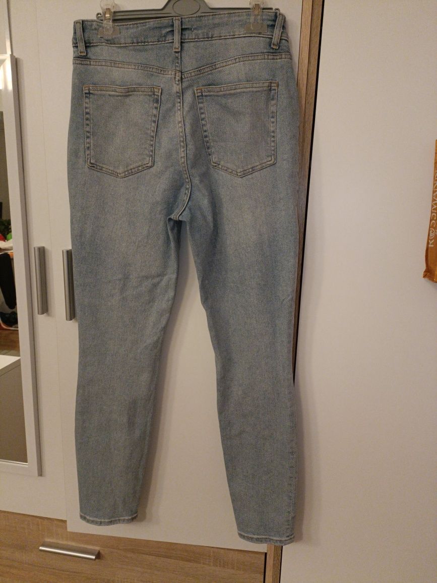 Spodnie jeansowe wysoki stan h&m 42