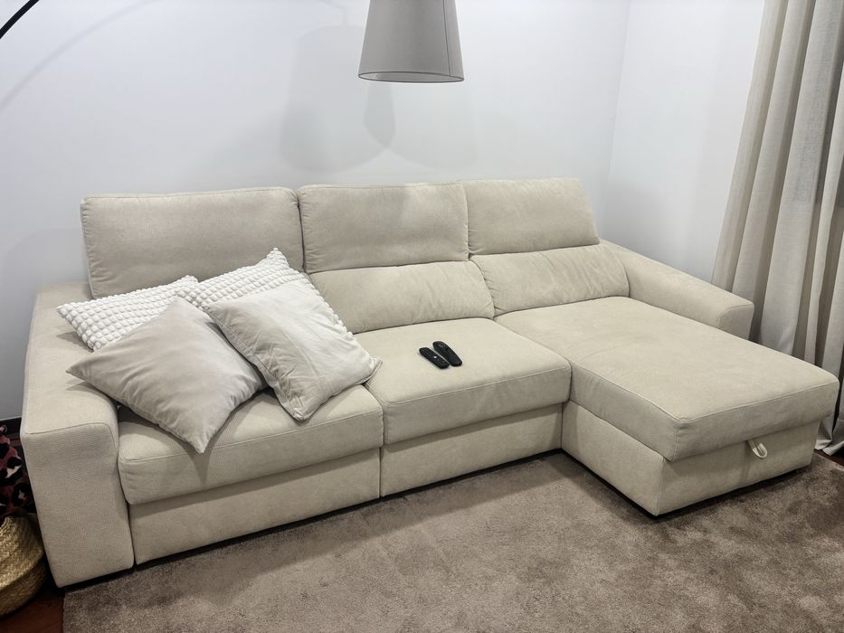 Sofa Bege Chaise Lounge