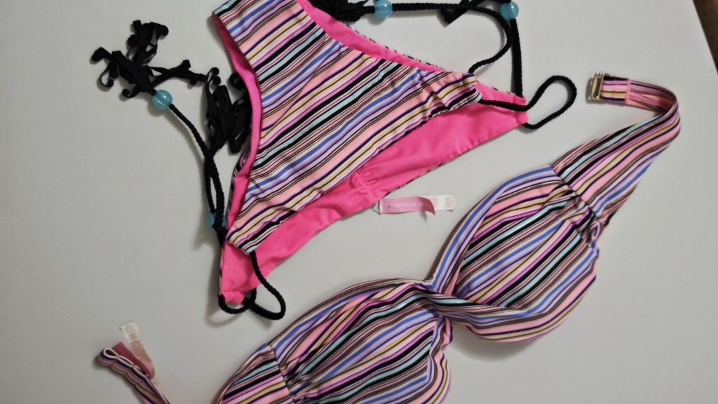 Victoria's Secret strój kąpielowy dwuczęściowy bikini push-up 75B S /