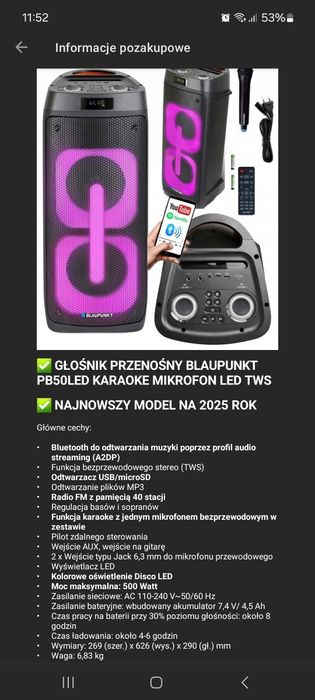 Sprzedam głośnik Blaupunkt partybox