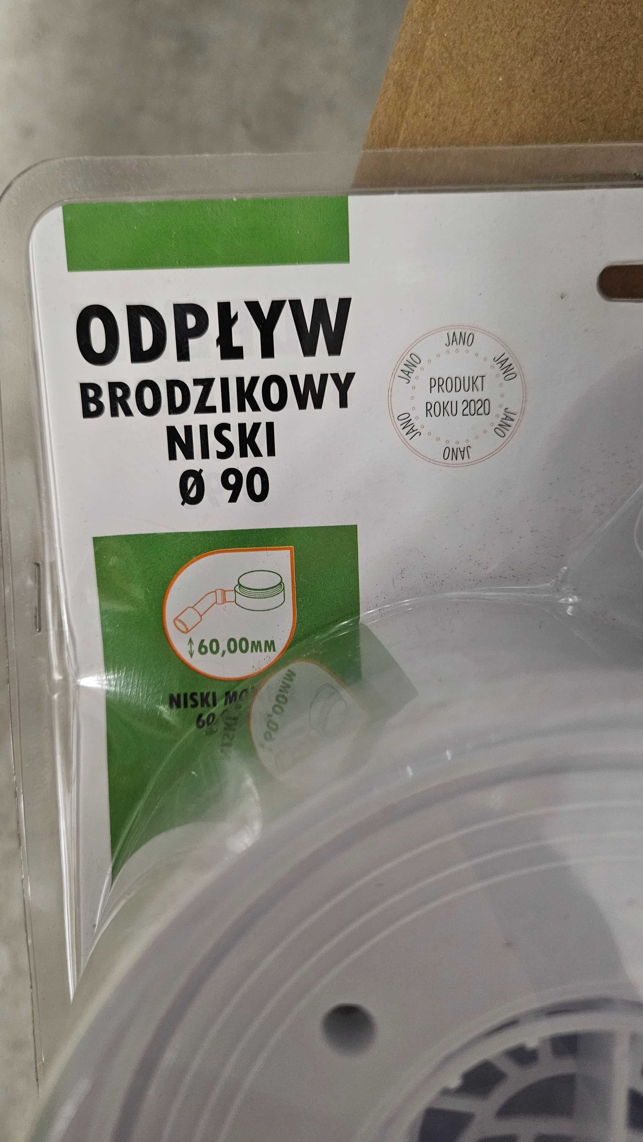 NOWY odplyw brodzikowy niski o srednicy 90 mm