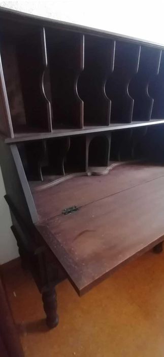 Escrivaninha/ arquivador vintage em madeira