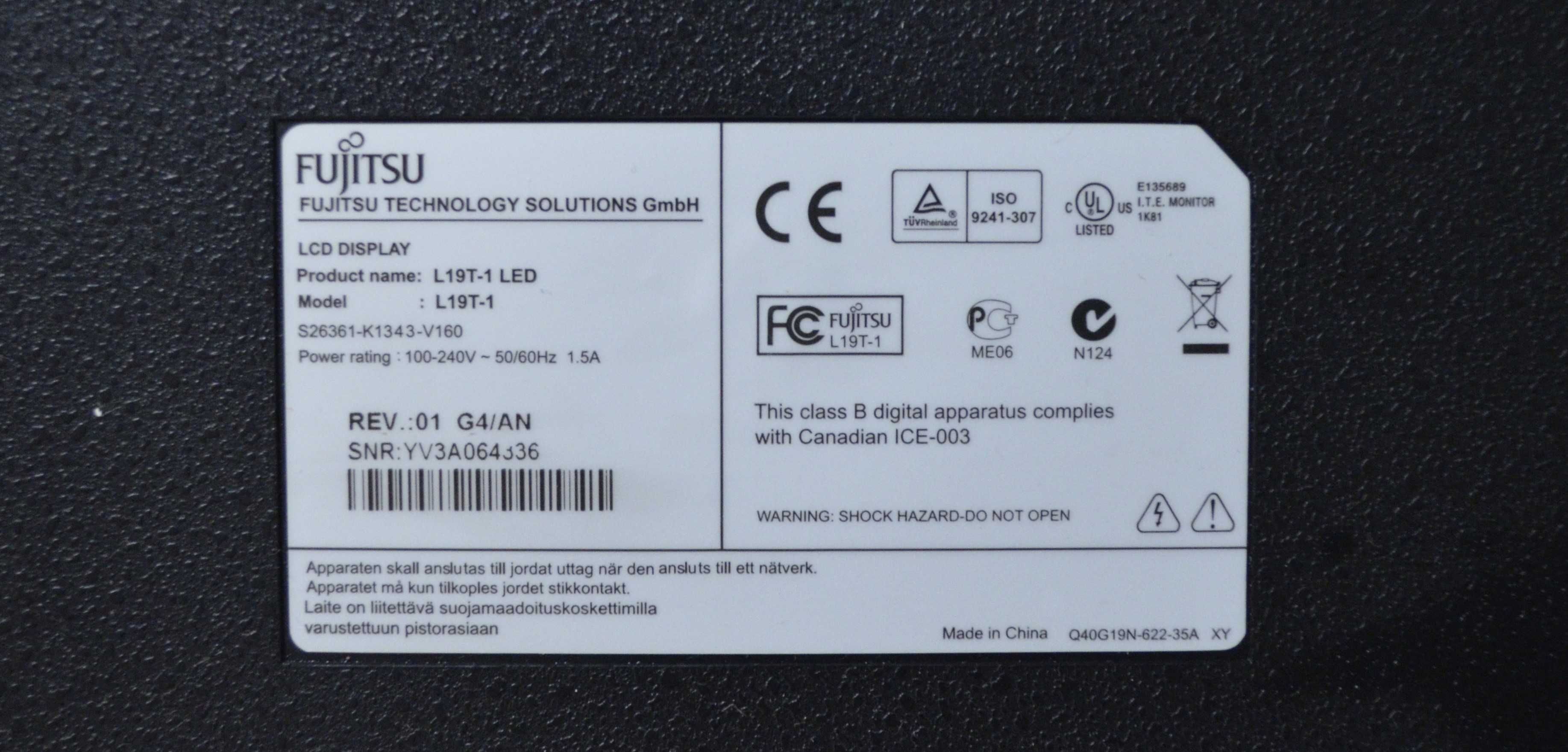 ЖК монитор  Fujitsu LED  L19T-1