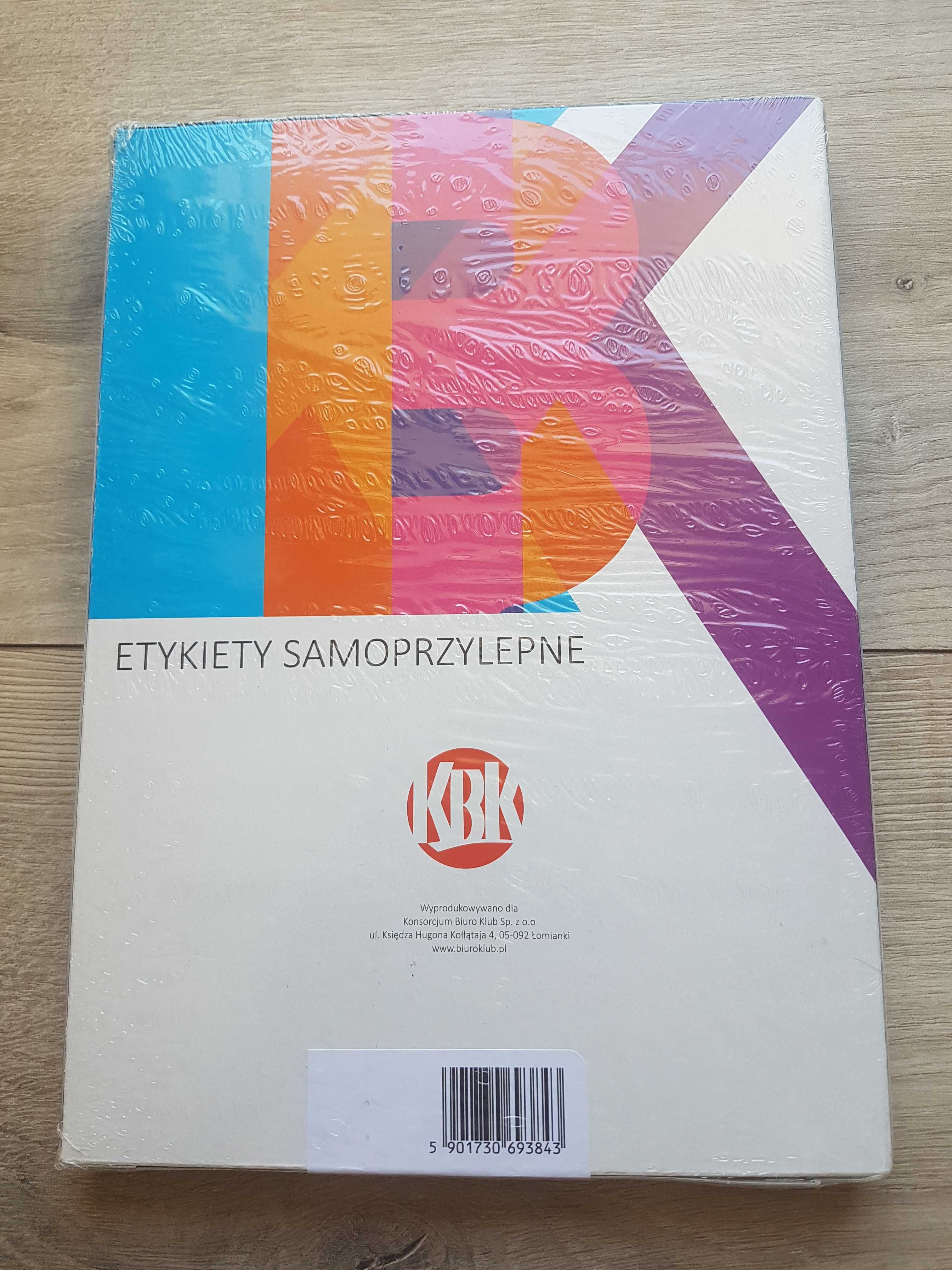 etykiety samoprzylepne 100 arkuszy rozmiar 70x42,3 nowe opakowanie