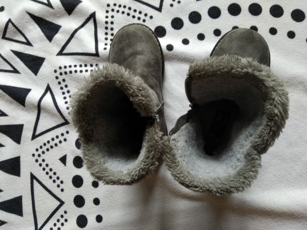 Szare buty zimowe kozaki kolor szary r.29 Nelli Blu wkładka 16,5 cm