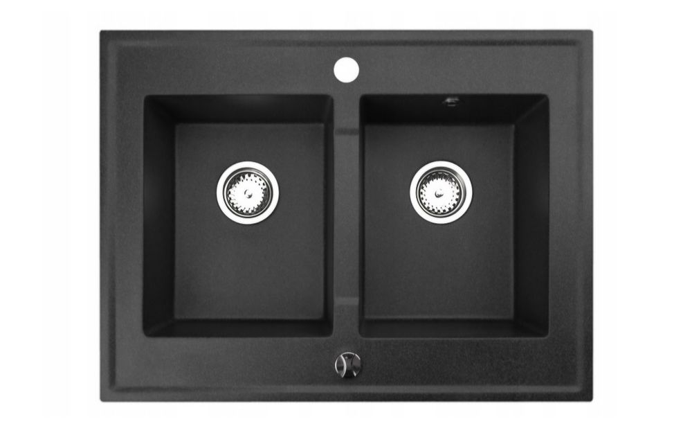 Granitowy zlew kuchenny na szafkę 80x60 cm [uszkodzony]