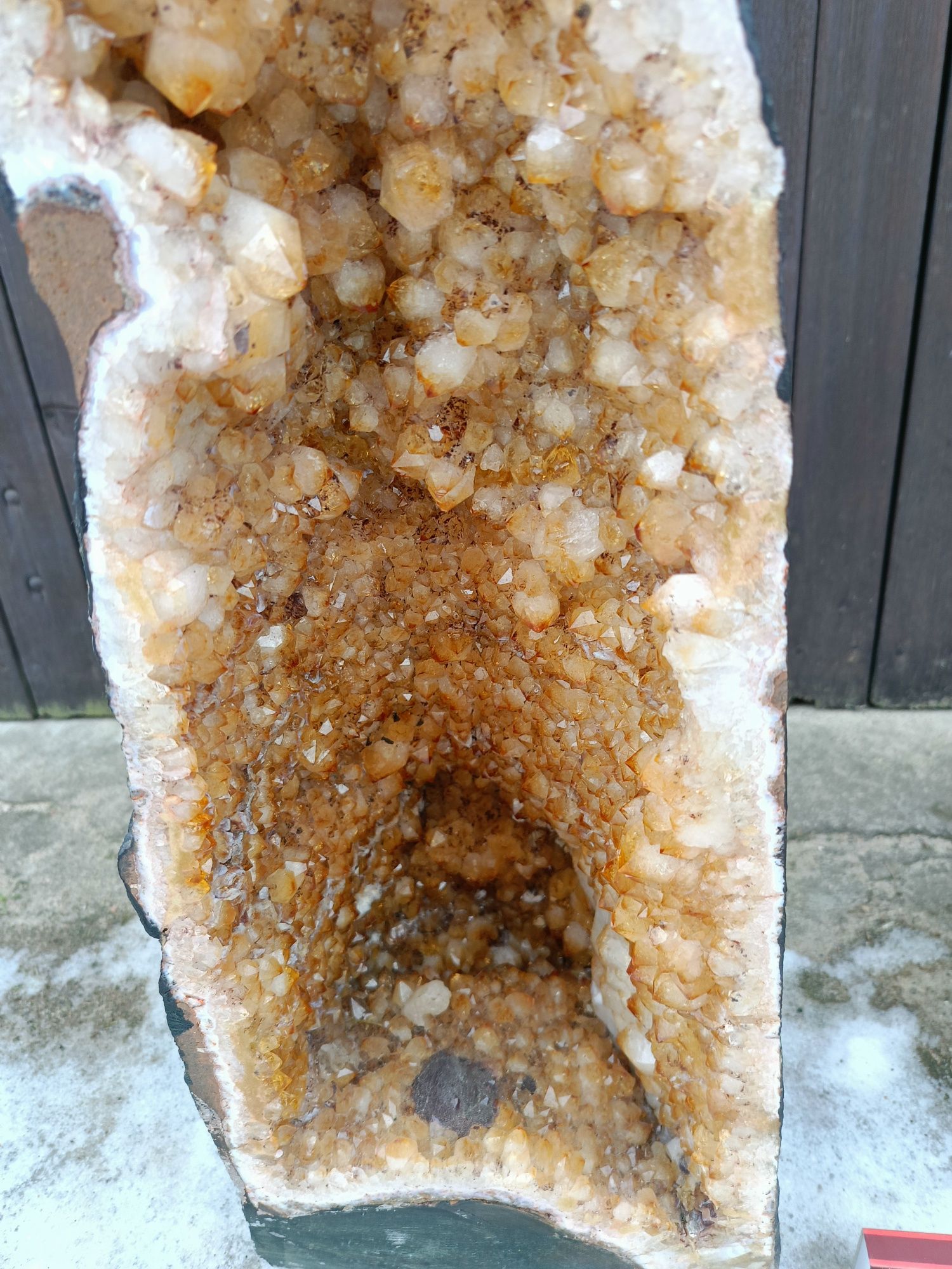 Naturalny kamień Cytryn Geoda Grota Wielki okaz