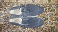 Темно-синие замшевые кроссовки, броги Gant