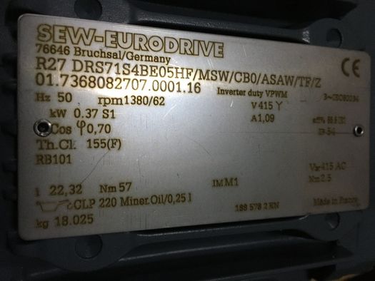 Motoreduktor SEW MOVI-SWITCH 62 obr 0,37 kW nowy 5 szt.