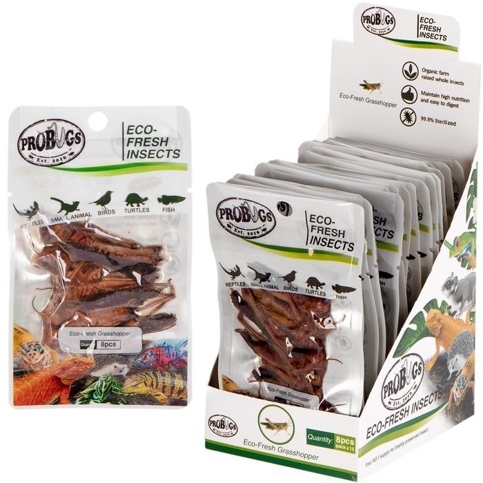 probugs eco-fresh grasshopper 15x8pcs świeże koniki polne 15 saszetek