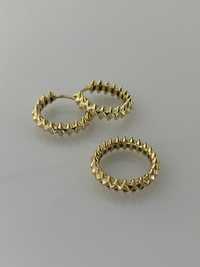 Złoty komplet pierścionek i kolczyki damskie, Próba 585. Nowy (5034)