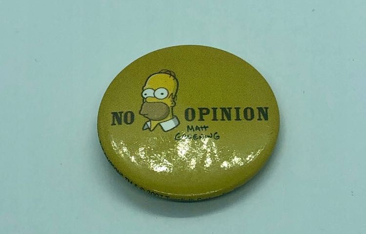 broszka przypinka żółta homer Simpson simpsonowie Simpsons no opinion