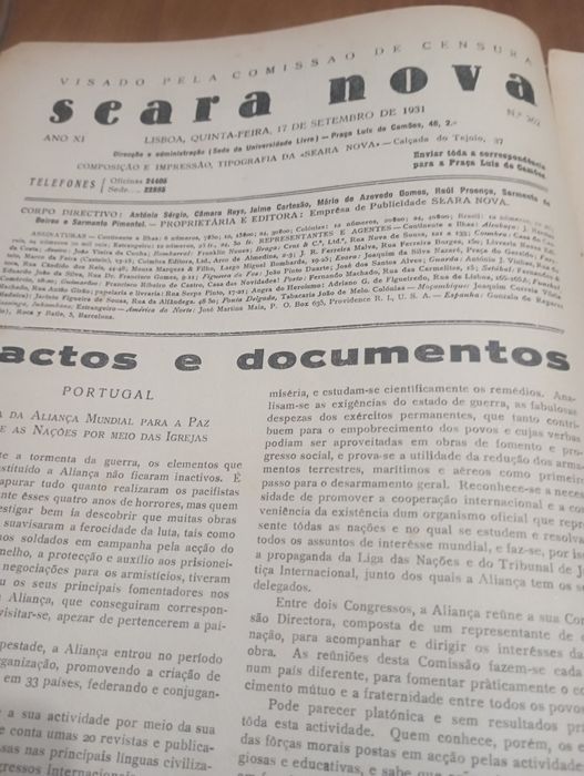 Revista Seara Nova 262 - Setembro 1931
