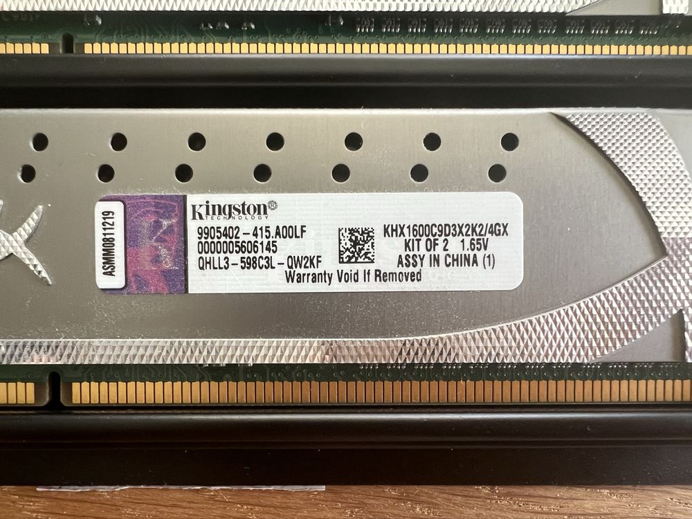 Kingston DDR3 2x4GB 1600Mhz - KHX 1600C903X2K2/4GX