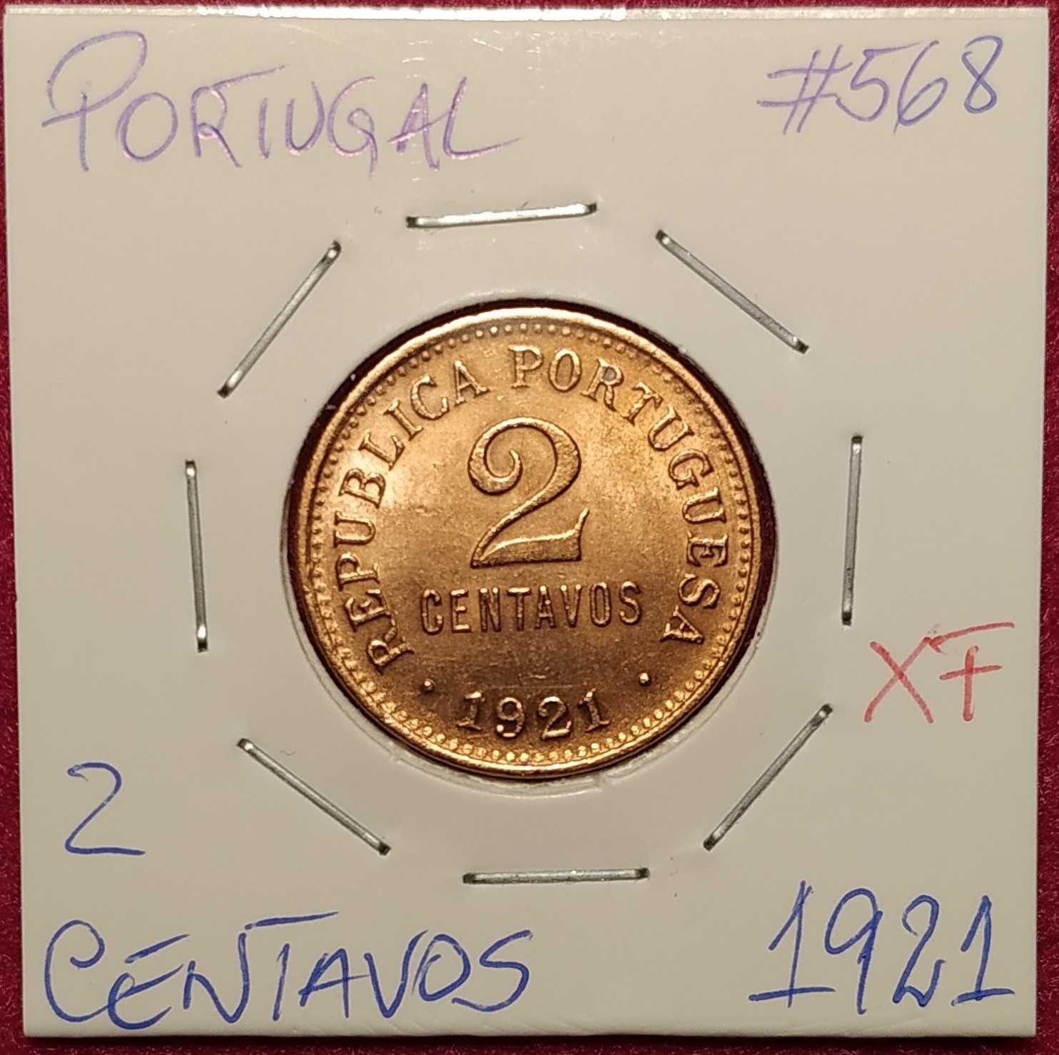 Moeda de 2 centavos de 1921 - Portugal