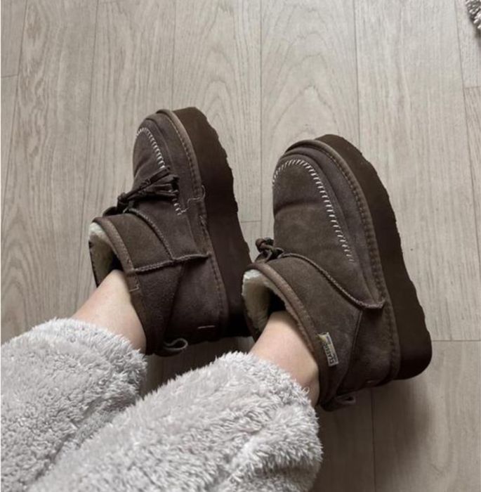 Шоколадні угги уггі на масивній високій платформі