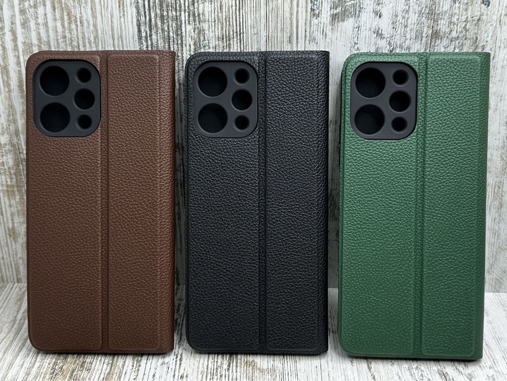 Чехол книжка Fibra Leather на Xiaomi Redmi 12/ 12C/ 13C. На магните